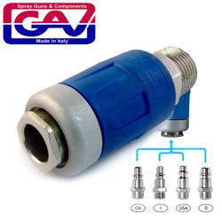 GAV Safety Quick Coupler 1/2 M Packaged Two Stage Release